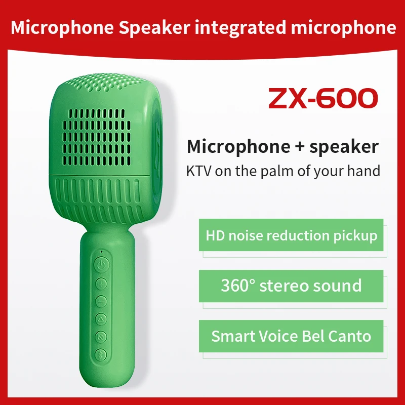 ZX-600 Newly Karaoke Microphone Macaron Color Surround Sound High 