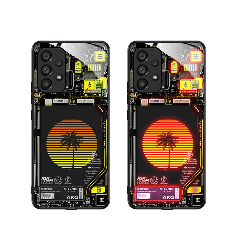 Factory Design Smart Control Incoming Led Luminous Flash Light up Phone Case for Samsung A73 A53 A33 A72 A52 A03 M12 M33 M52 M53