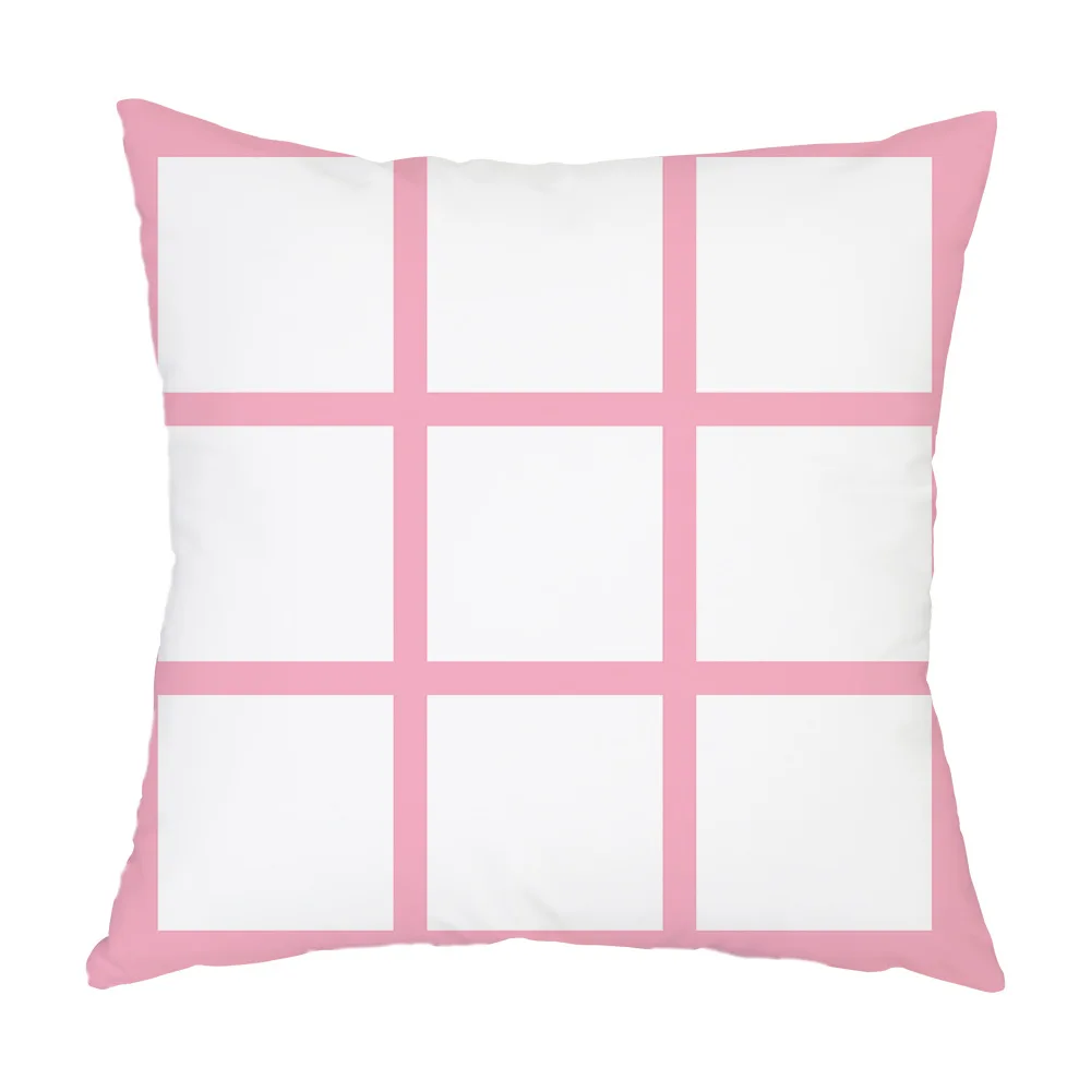 Sublimation 9 Panel Pillow case Custom logo Color Photo Collage Cushion Cover with 2 Side Printed Sublimation Blanks Pillow