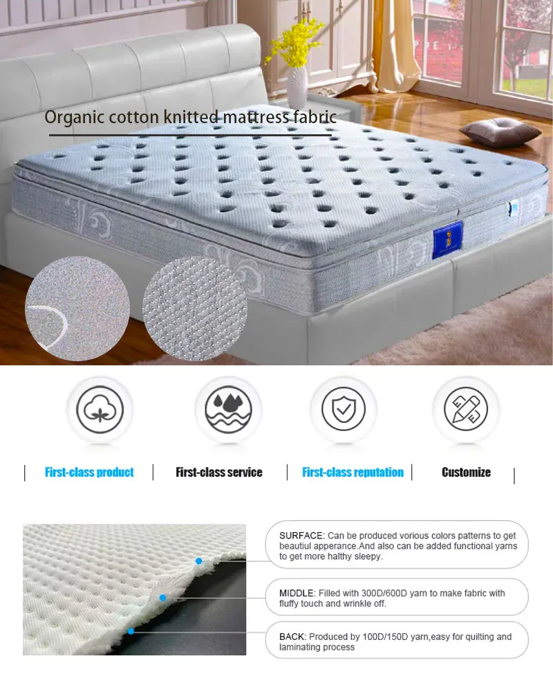 100polyester Jacquard Fabric Graphene Functional Mattress Fabric