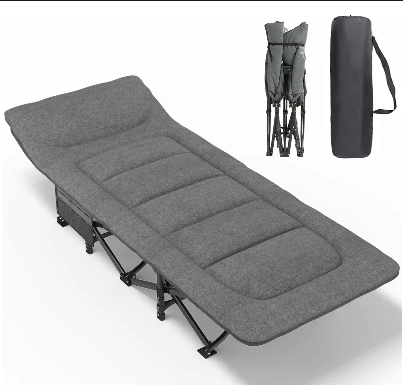 BENOY Factory Lightweight Portable Single Extra Camping Beach Guest Small Cot Metal Mattress Inside Folding Bed in Stock
