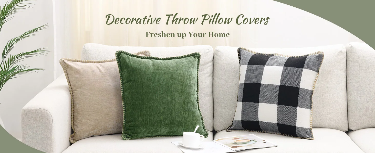 Velvet Couch Cushion Cover Chenille Modern Square Soft Cushion Case