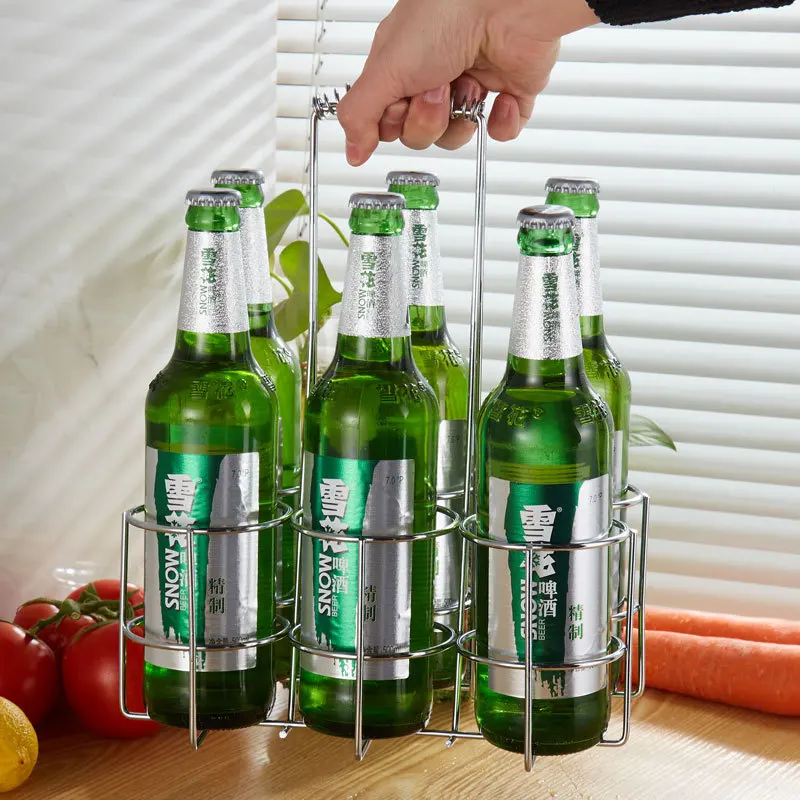 Factory Direct Iron Wire Wine Rack Portable Display Cans Wine Beer Bottle Basket
