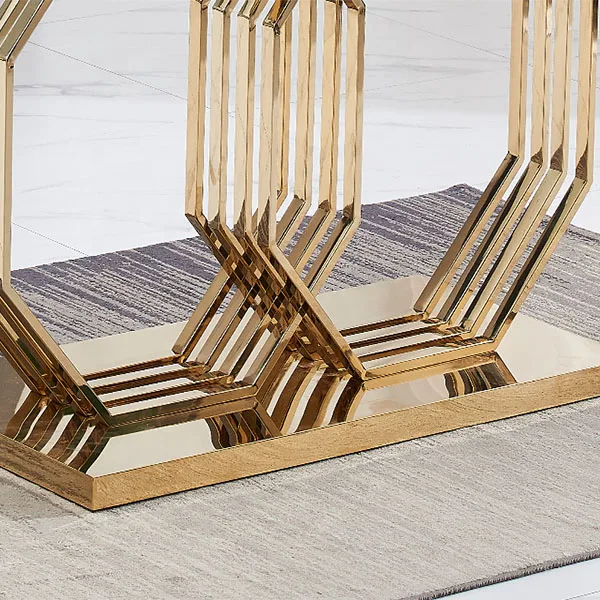 Modern Dining Table Design Irregular Base clear Glass Dining Table