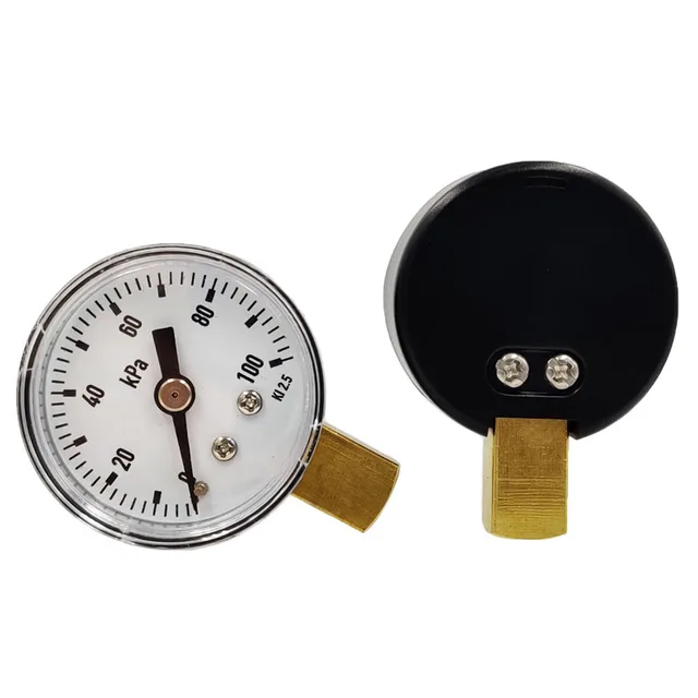 Economical Practical 1.6 inch Air Vacuum Pressure Gauge 100 kPa Bottom Connection Air Manometer with Black Ironclad