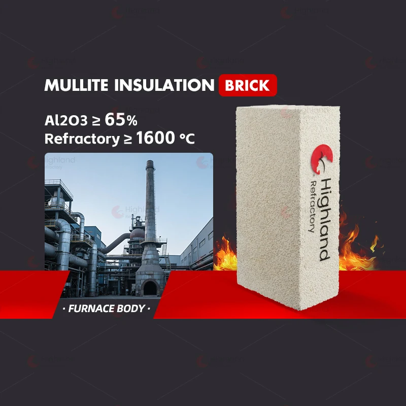 Free Samples JM28 Mullite Insulation Refractory  Mullite Lightweight Insulation Brick for Industry Kiln