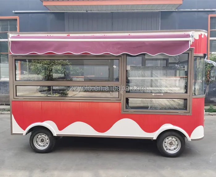 Stainless Steel Mobile Food Truck Mobile Kitchen Trailer Food Trucks Mobile Food Trailer with DOT