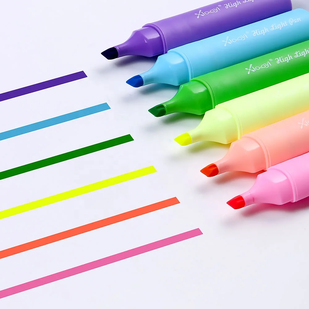 Fluorescent Highlighter Marker Pen Customized Ad Tip Bright Highlighter