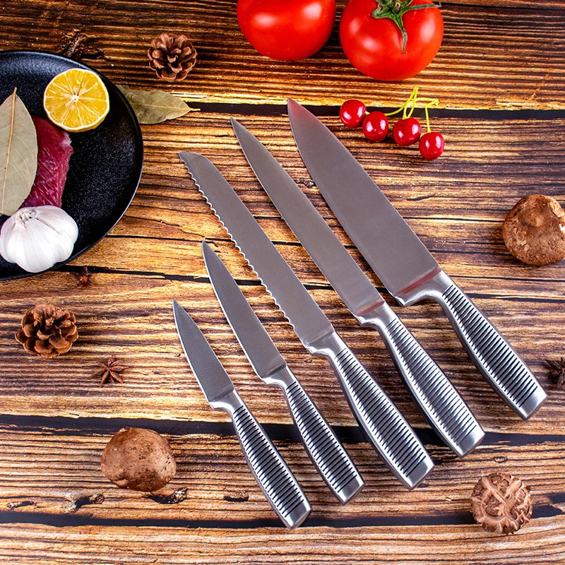 High Quality Multipurpose Chef Knifed Kit Kitchen S/S 410 Handle Stainless Steel 5 PCS Japanese Chef Knife Set