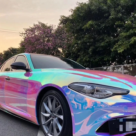 High Glossy Chameleon Rainbow Sticker Wholesale Car Vinyl Wrap Auto Wrapping Foil Mysterious Decoration Roll