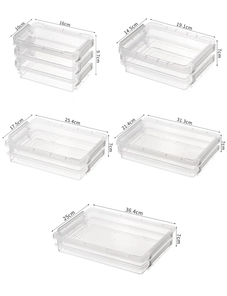 Oem A4 A5 A6 Clear Plastic Storage Container Bin With Latching Lid ...