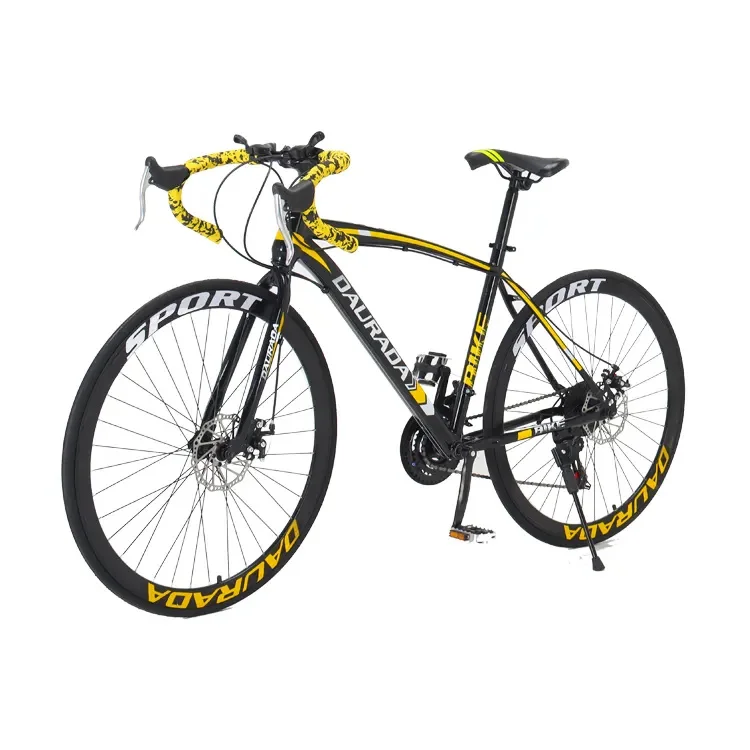 High Quality Customized 700C Hybrid Road Racing Bike Factory Cheap with Steel Fork Disc Brake 21 Speed Gears