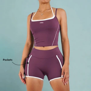 High Quality OEM Sample Women 2-Piece Fitness Yoga Wear Sports Bra Gym Yoga Sets