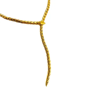 New Arrival Handmade Fashion Jewelry Findings Brass Snake Chain with Heart Pattern Flat Shape Metallic Material