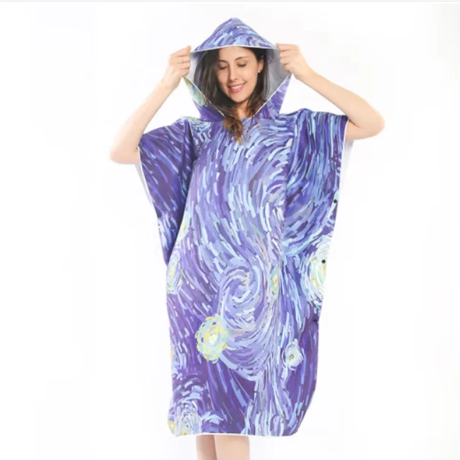 Poncho Robe Surf Poncho Changing Robe with Hood | Quick Dry Microfiber Wetsuit ...