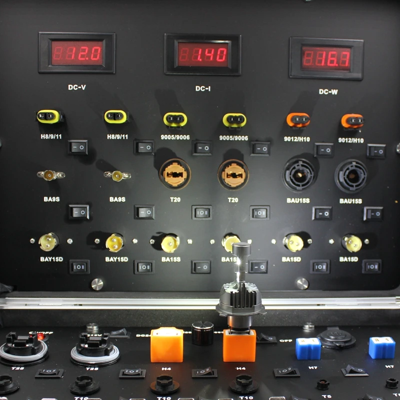 AC265V DC12V Auto LED Bulbs LCD Screen Tester 1156 1157 7443 T10 H3 H4 H11 9005 C5W T10 W5W H7 LED Headlight Power Test Box Case