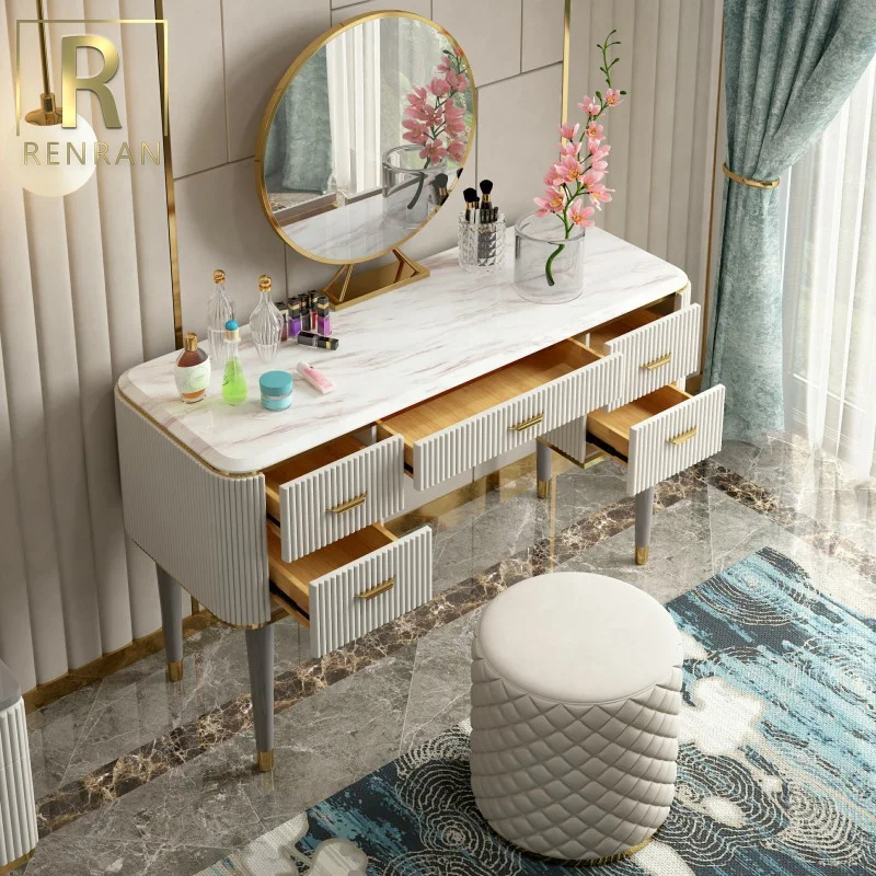 luxurious elegance dressing table with lights mirror