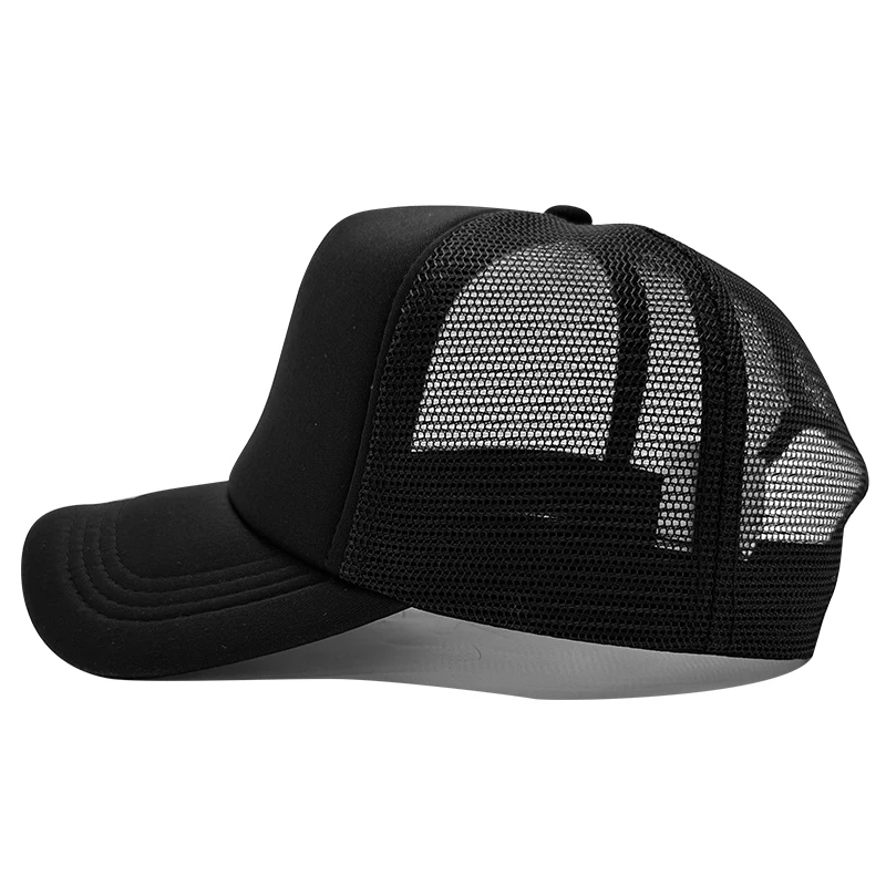 Wholesale Plain Blank Foam Trucker Hat High Quality 5 Panel Adjustable Snapback Polyester Baseball Mesh Cap for Men Women
