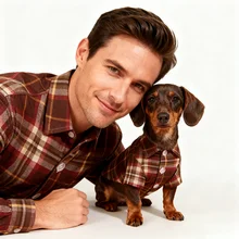 Popular Summer Style Plaid Pattern Customize Pet Shirt Clothes Cotton Fabric Comfortable  Dog Shirt