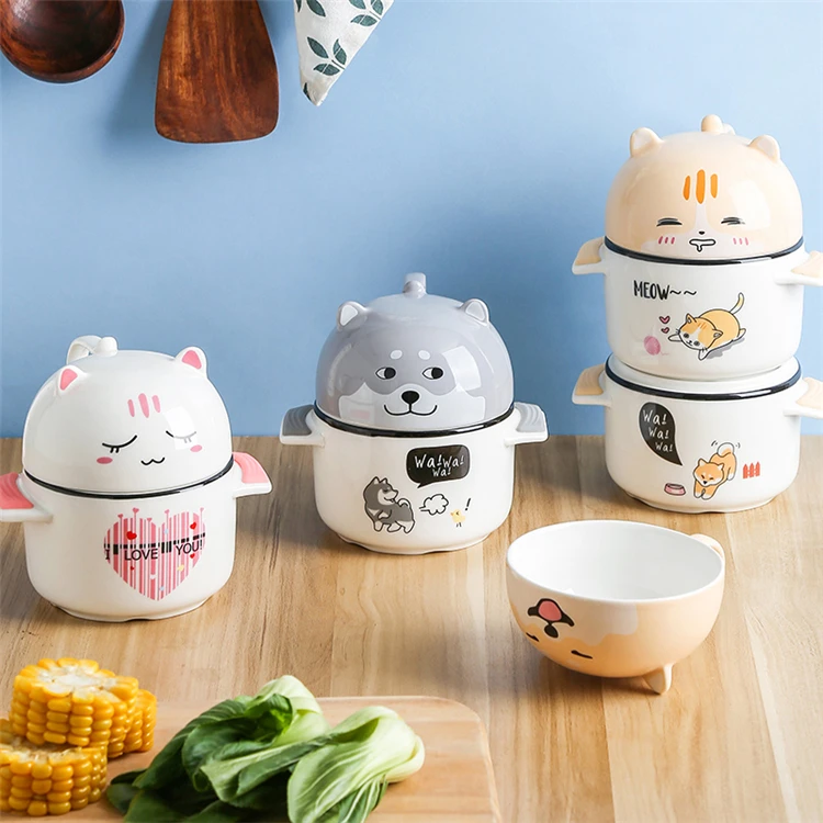 Bol à Ragoût En Céramique Avec Couvercle - Style Japonais, 1000 Ml, Pour Soupe, Vapeur Ou Dessert - 2
