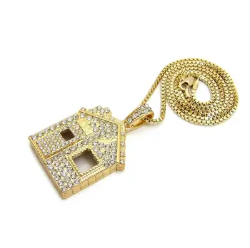 Collana Hip Hop TRAP HOUSE Grande Goccia Con Zirconi Cubici - MaxBling81, Catena Cubana 20 Pollici