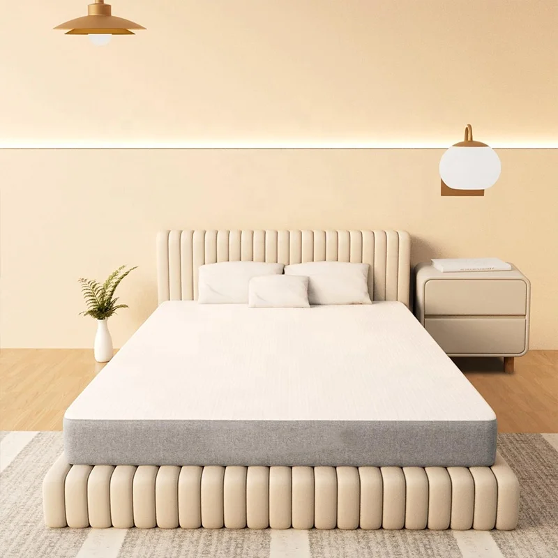 White Grey Color Combination Design Zipper Memory Foam Mattress Cover