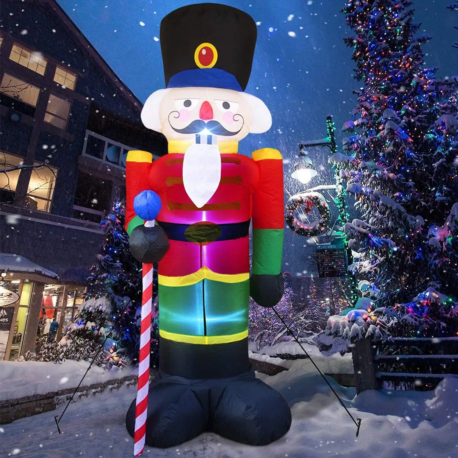 8 Feet Outdoor Christmas Inflatable Nutcracker Soldier Decorations Led ...