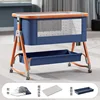 Matelas en alliage d'aluminium bleu imitation bois, moustiquaire, rangement b