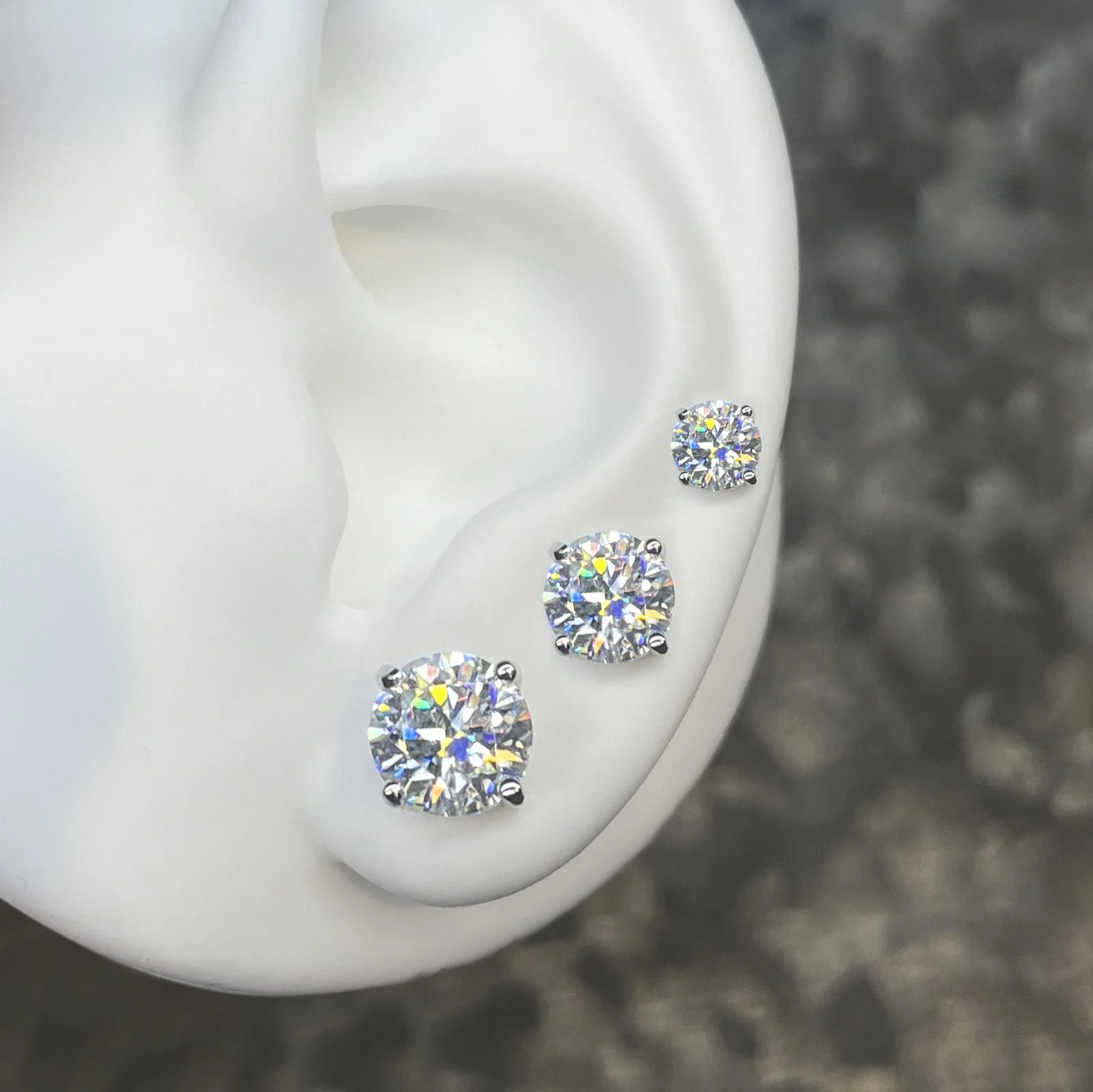 Boucles D'Oreilles Cristal Rose 5mm - Argent Massif 925 - Garanti Sans Nickel - Neuf Avec Boîte