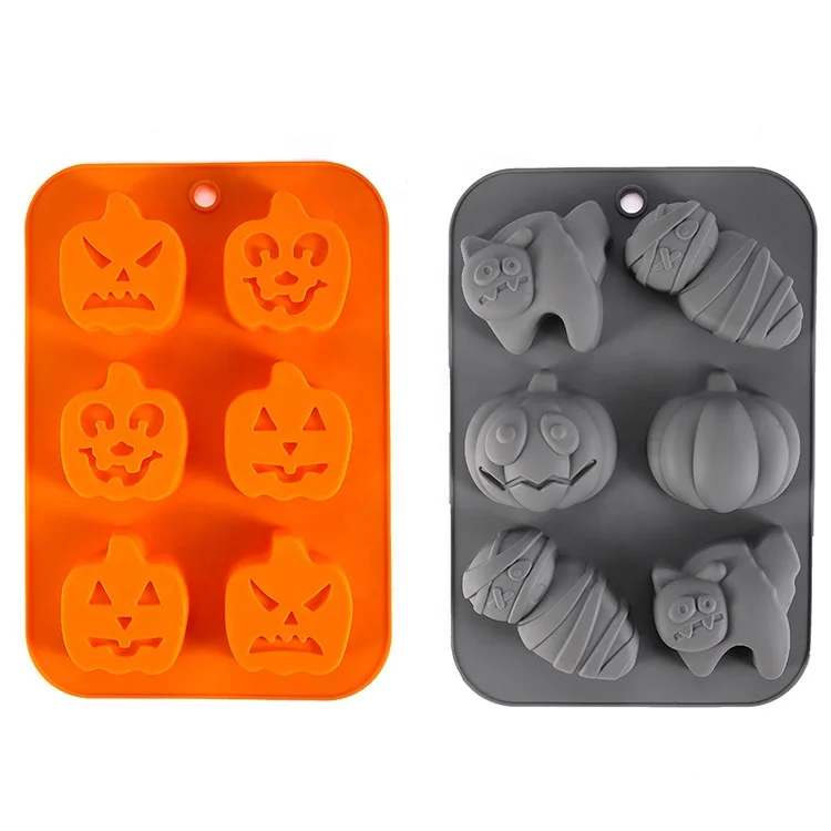 Lot De 2 Moules En Silicone Pour Halloween, 15 Cavités, Citrouille Et Fantôme, Pour Chocolat, Bonbons, Gelée, Pâtisserie, 30 Cavités Au Total