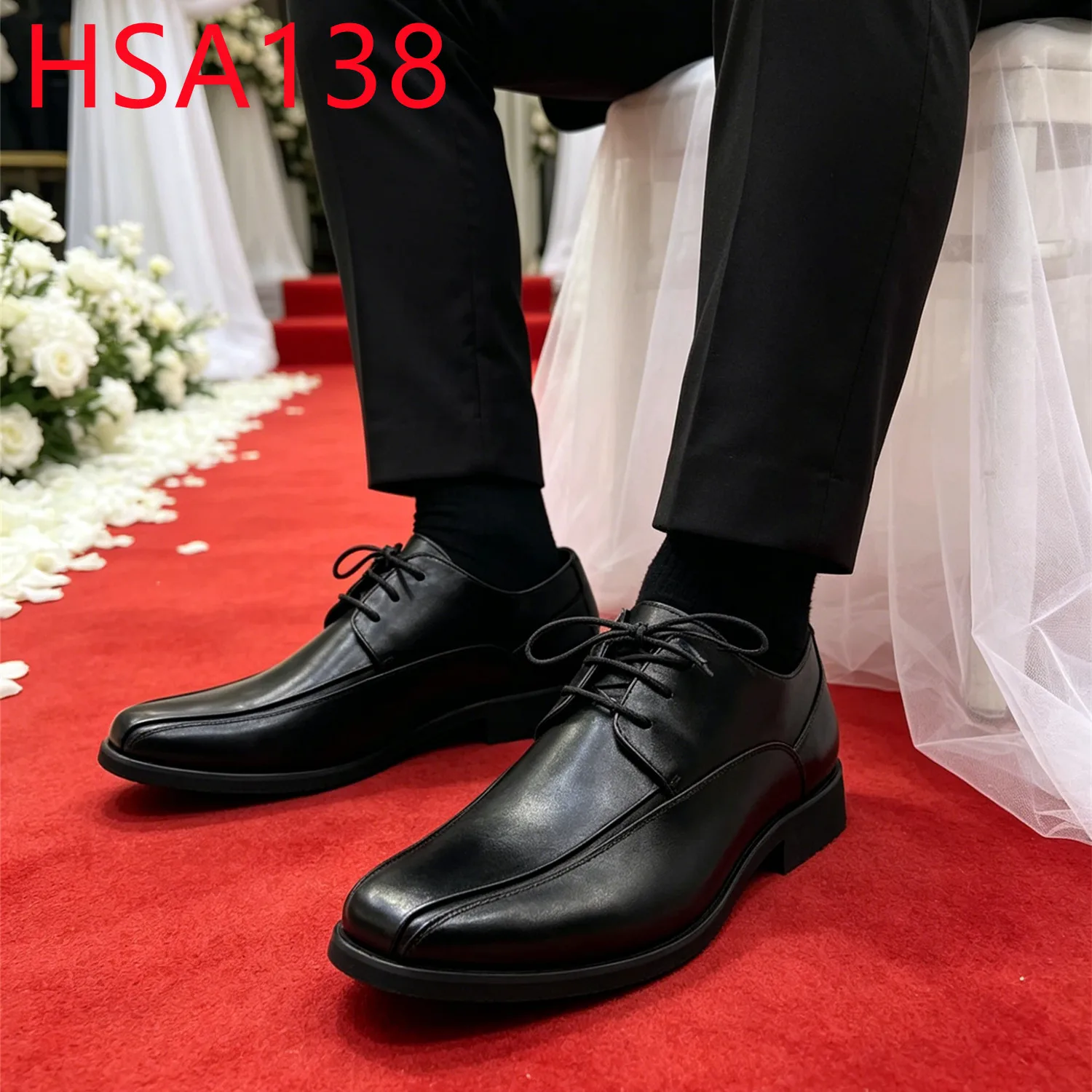 YYR,Product Launch Full Grain Leather Upper Men Dress Shoes Wedding Attendance Lace up Style Square Toe Office Shoes HSA138