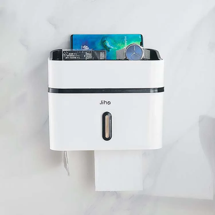 Double Layer Wall-Mounted Tissue Box Holder Plastic Facial Dinning Table Cover for Toilets