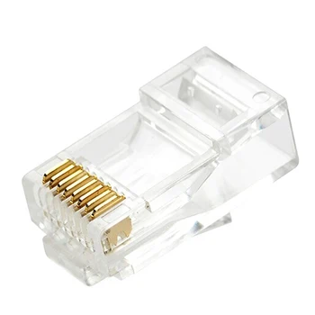 Cat5e UTP 8P8C RJ45 Connectors Gold Plated Highly Transparent 30pieces Network Cable Unshielded Module Plug