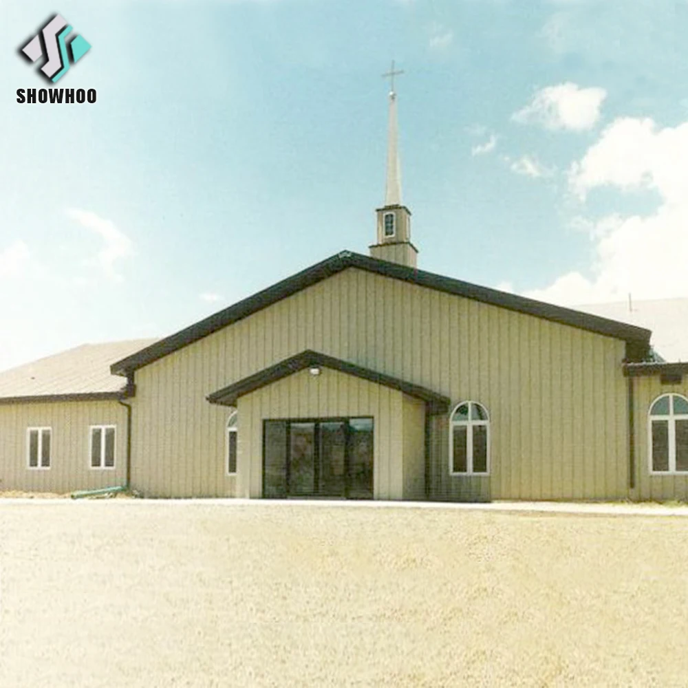 Low Cost Modern Design Prefab Steel Frame Structure Church Building