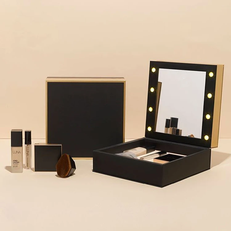La Costumbre Profesional Cartón Rígido Magnético Pr Belleza Caja De Regalo  Con Espejo Para Maquillaje - Buy Caja De Pr Para Maquillaje Product on  