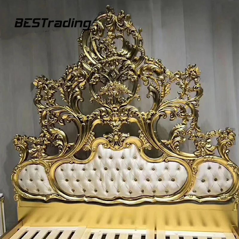 Classic Italian Style Brand Bed And King Size Bed With Wood Carving