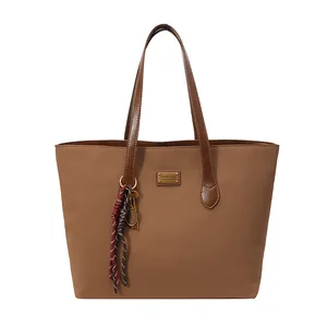 2026 New Vintage Women's Tote Bag Large Capacity  Handbag Custom Women Shoulder Nylon Fabric Tote Bag with Zipper