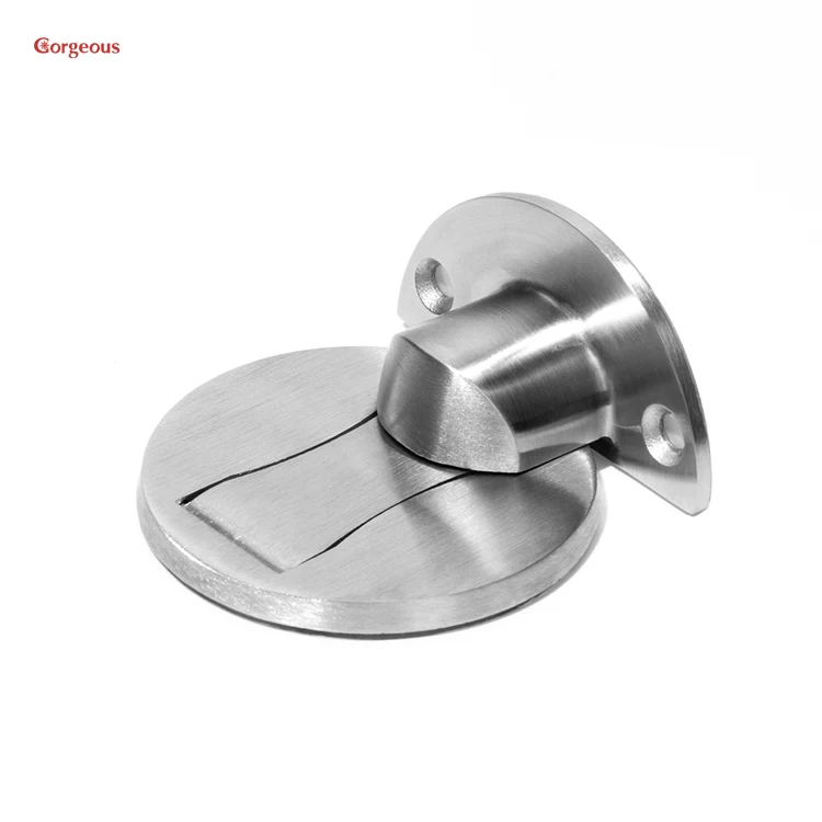 round ultra-thin invisible  floor mounted door stop wall protector stainless door stopper floor magnetic door stopper