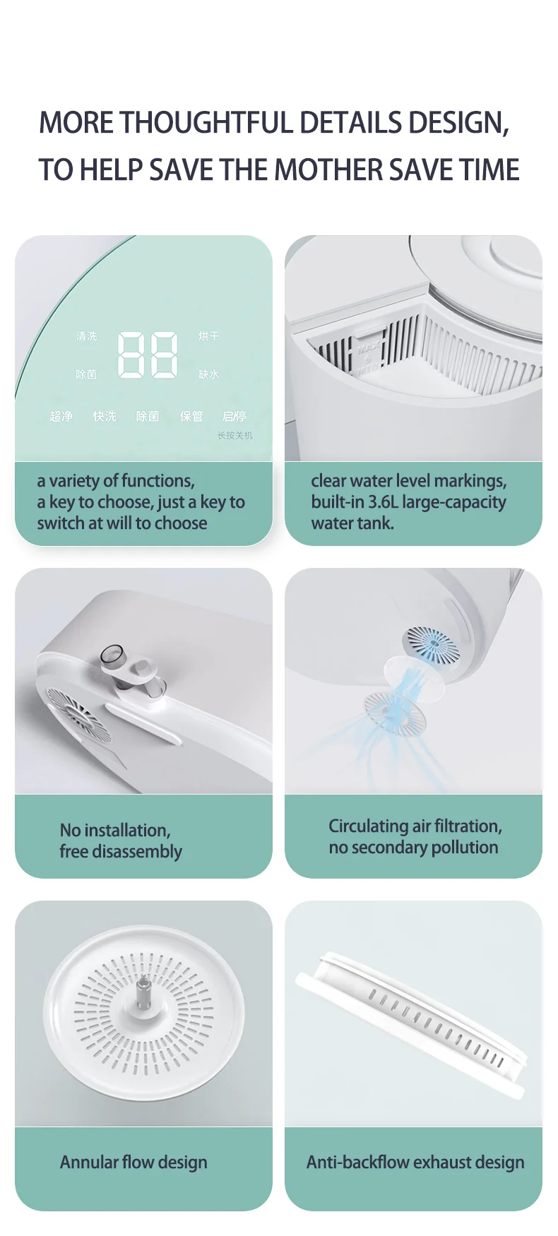 Popular Automatic Electric Baby Bottle Washer Sterilizer Cleaner