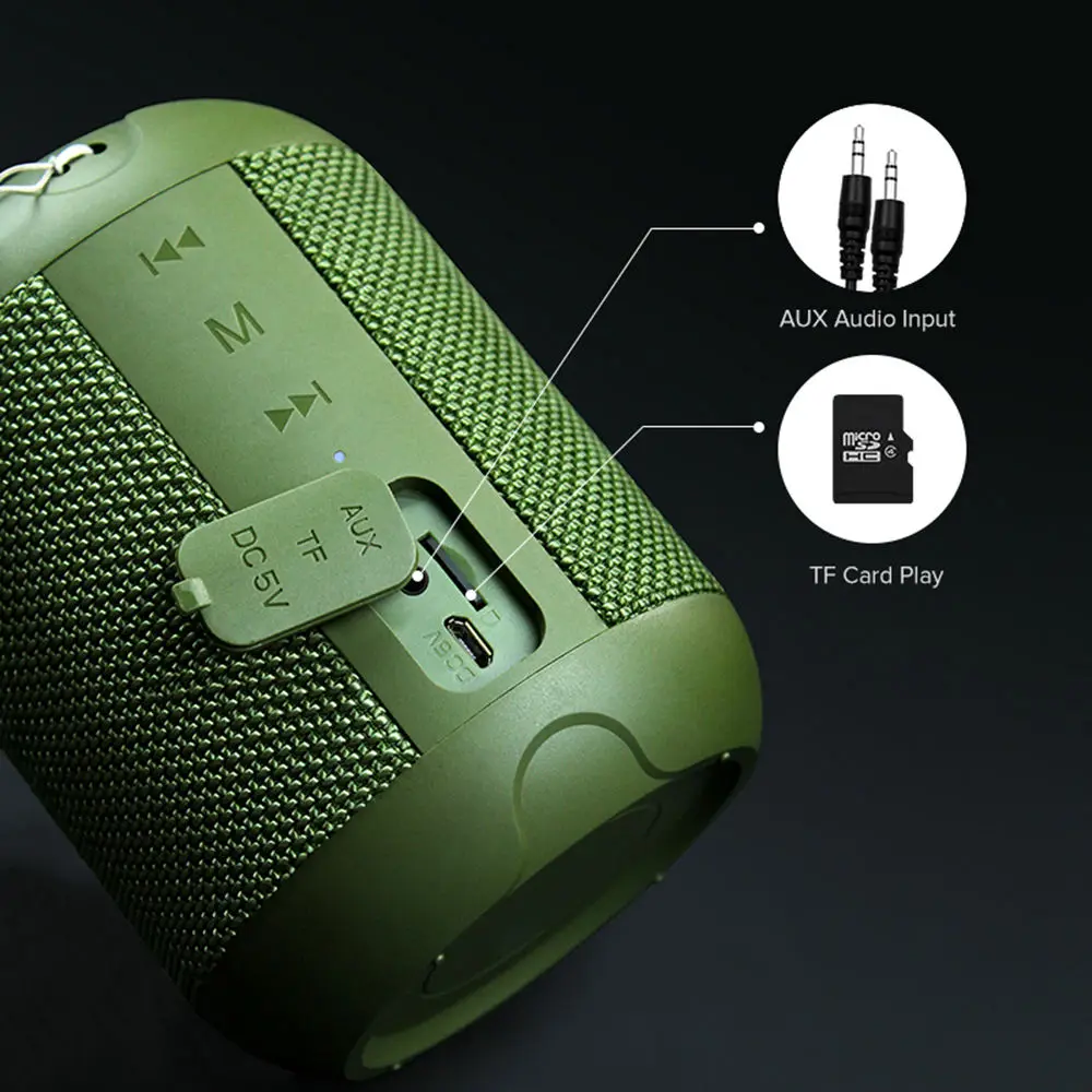8W IPX-5 Waterproof TWS True Wireless for Bluetooth 5.0 Mini Speaker Compatible MP3 WMA WAV APE FLAC Audio Format for Computer
