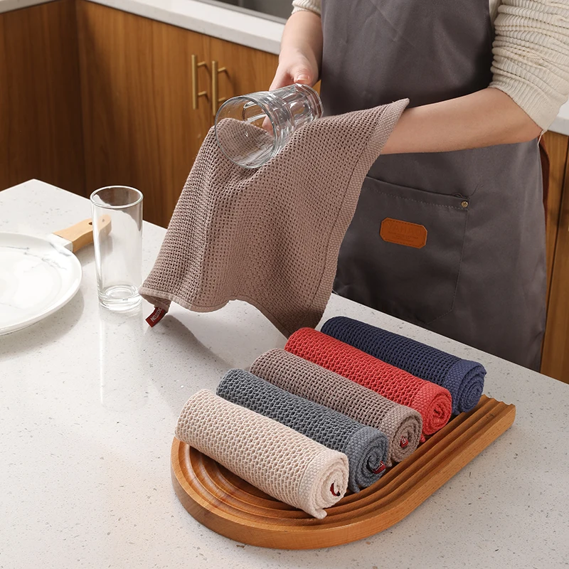 Wholesale Waffle Weave Cotton Kitchen Towels Sets Soft Absorbent Quick