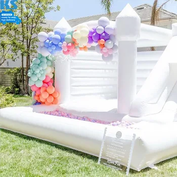 Commercial PVC White Bouncy Castle Inflatable White Bounce House Garden Jump House Inflatable Bouncer for Wedding Birthday Party