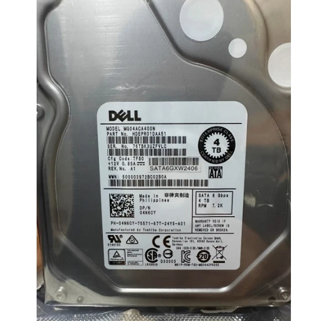 Для DELL 4 ТБ 7 2 К 128 М SATA 3 5 дюймов Сервер жесткий диск 4N6CY 04N6CY MG04ACA400N система наблюдения корпоративного уровня