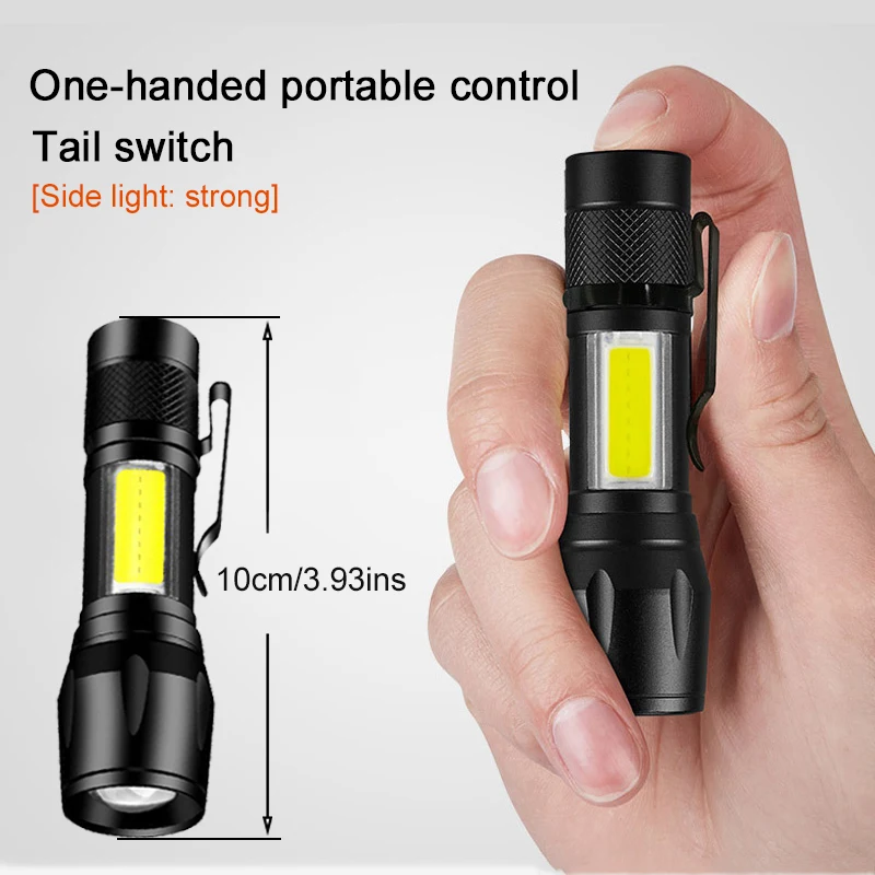 ĐÈN PIN MINI CẦM TAY 3 CHẾ ĐỘ 10CM 6 Wholesale Portable Rechargeable Zoom Torch for Camping