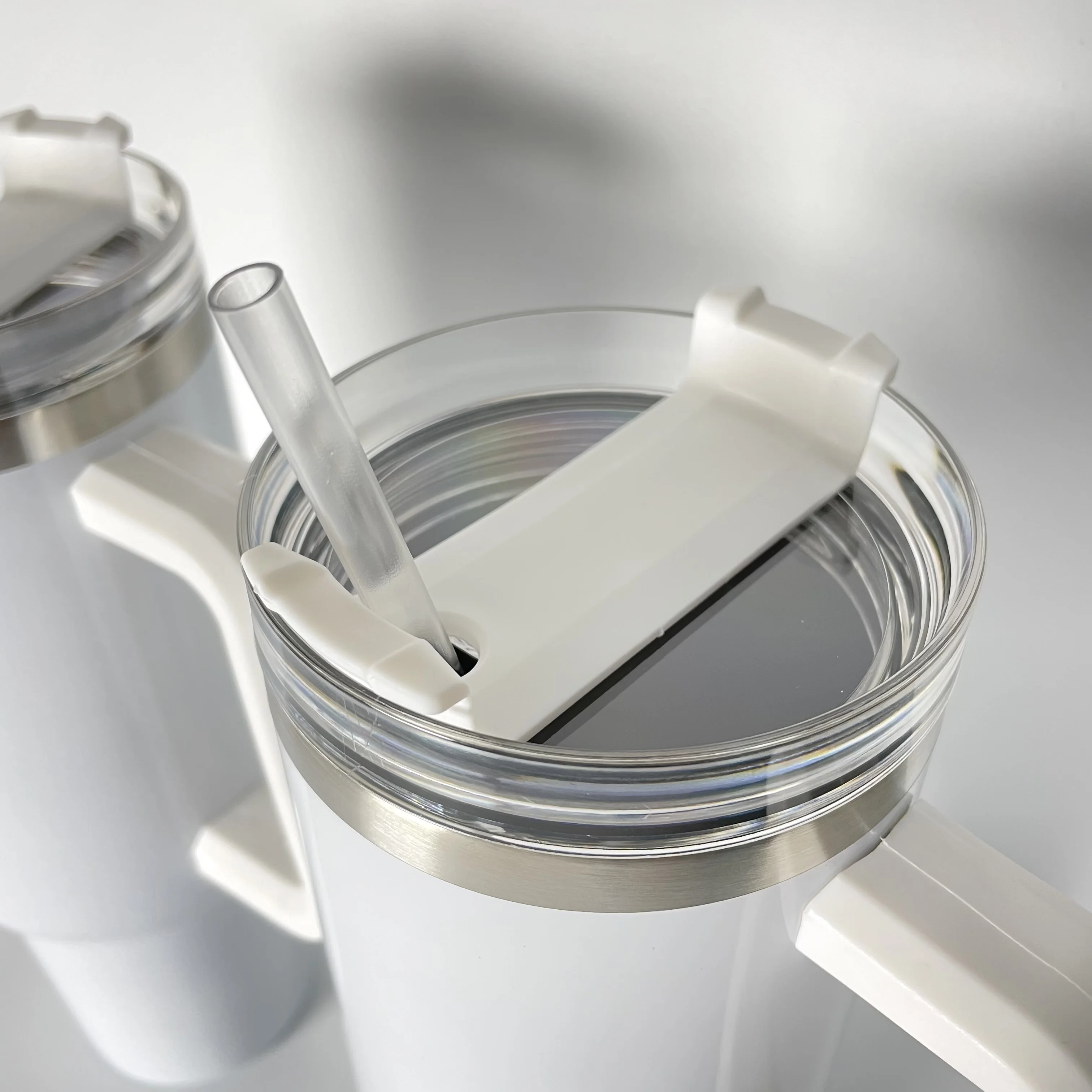 Vacuum Insulated 40oz Coffee Tumbler With Flat Lid And Handle Coffee