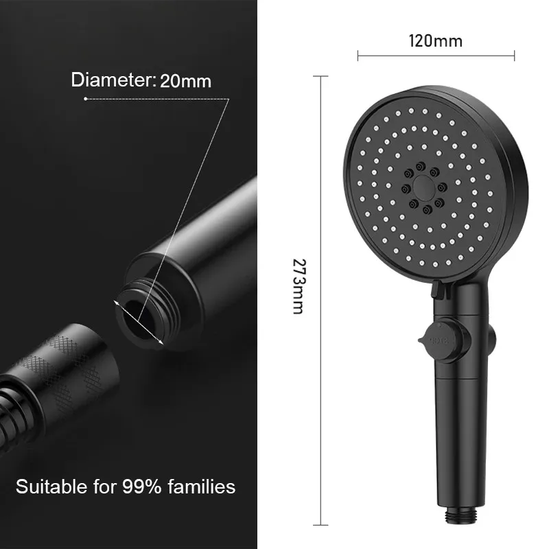 3 Functions Filter Showerhead Water Saving High Pressure Water Handheld Shower Head Buy High