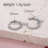 [2.0*10] Stone-inlaid steel-colored pair