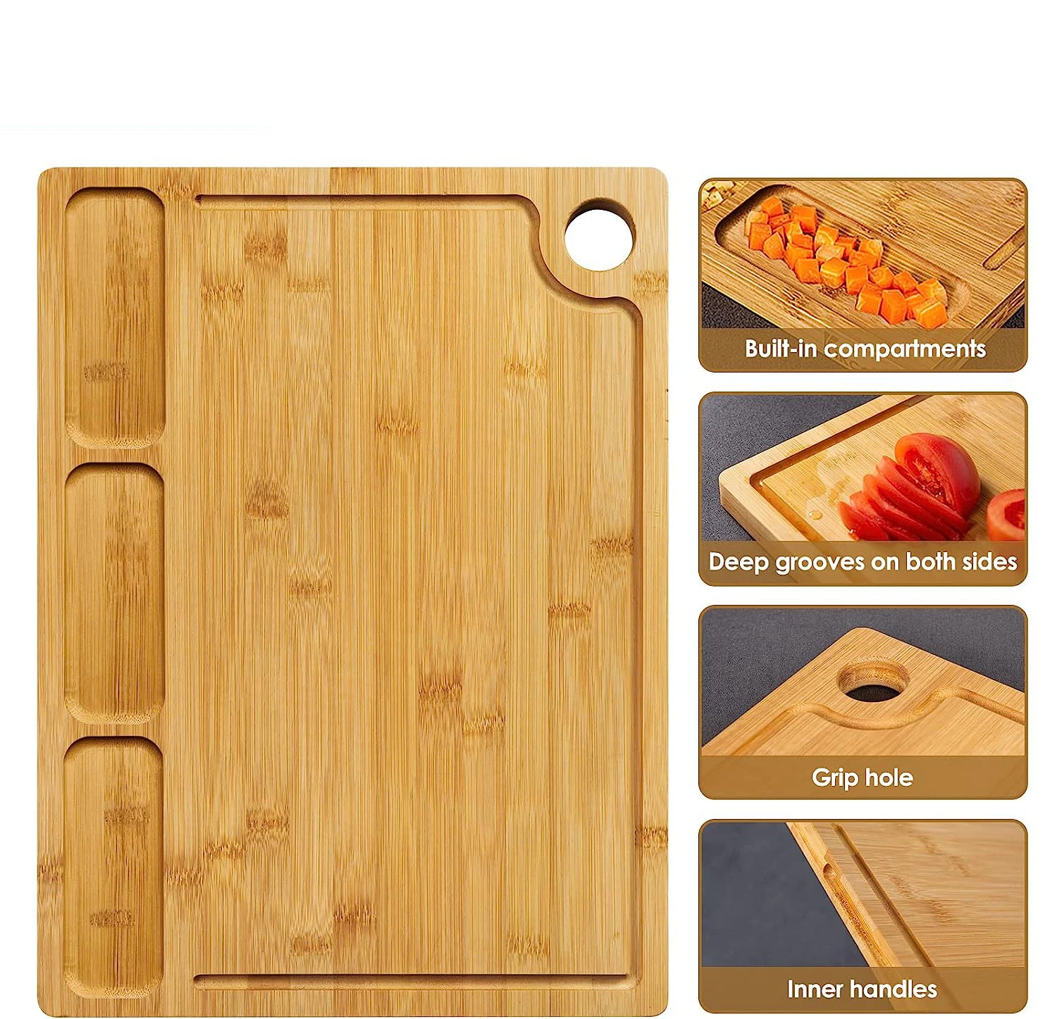 Customized Large Size Kitchen Luxury Cutting Board Set Bamboo Chopping