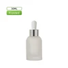 Flacon givré 30ml - cercle argenté + tête de colle blanche