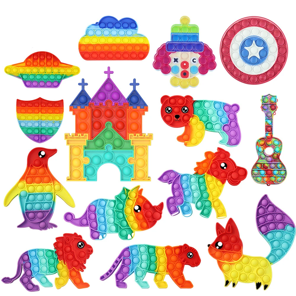 Wholesale 新到货水色印花彩色硅胶可爱卡通教育焦虑缓解玩具动物烦躁玩具from M Alibaba Com